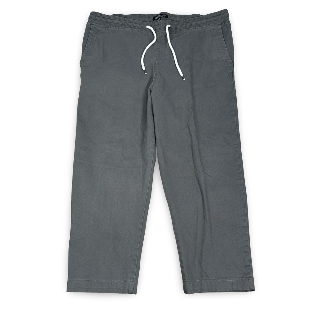 Elwood Mens XXL Gray Cotton Spandex Drawstring Elastic Waist Chino Pants